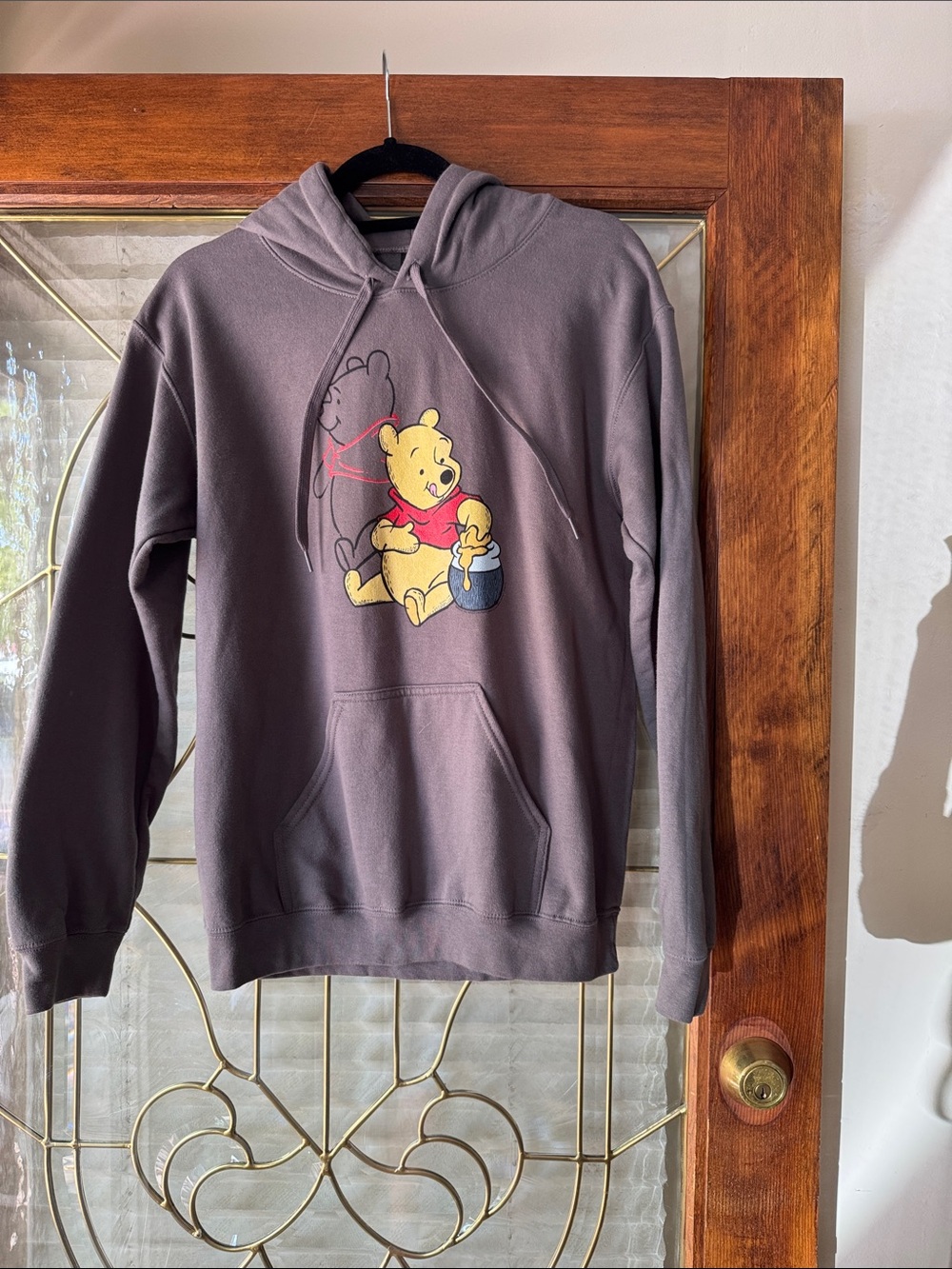 Disney Gray Pullover Hoodie with Winnie the Pooh Graphic